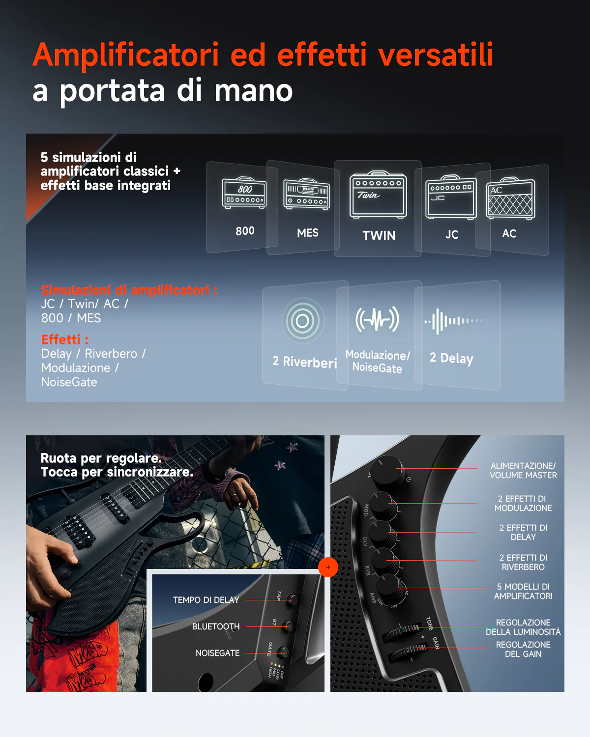 Donner HUSH X LIVE Chitarra da viaggio  (disponibile anche in edizione MIYAVI) - Image 22