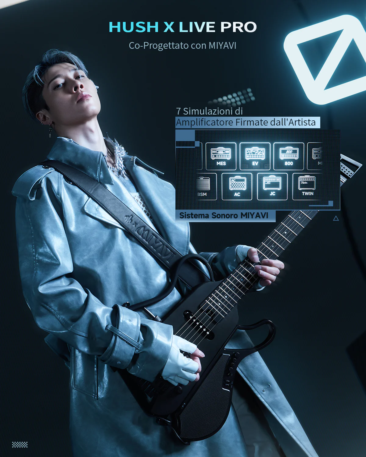 Donner HUSH X LIVE Chitarra da viaggio  (disponibile anche in edizione MIYAVI) - Image 3