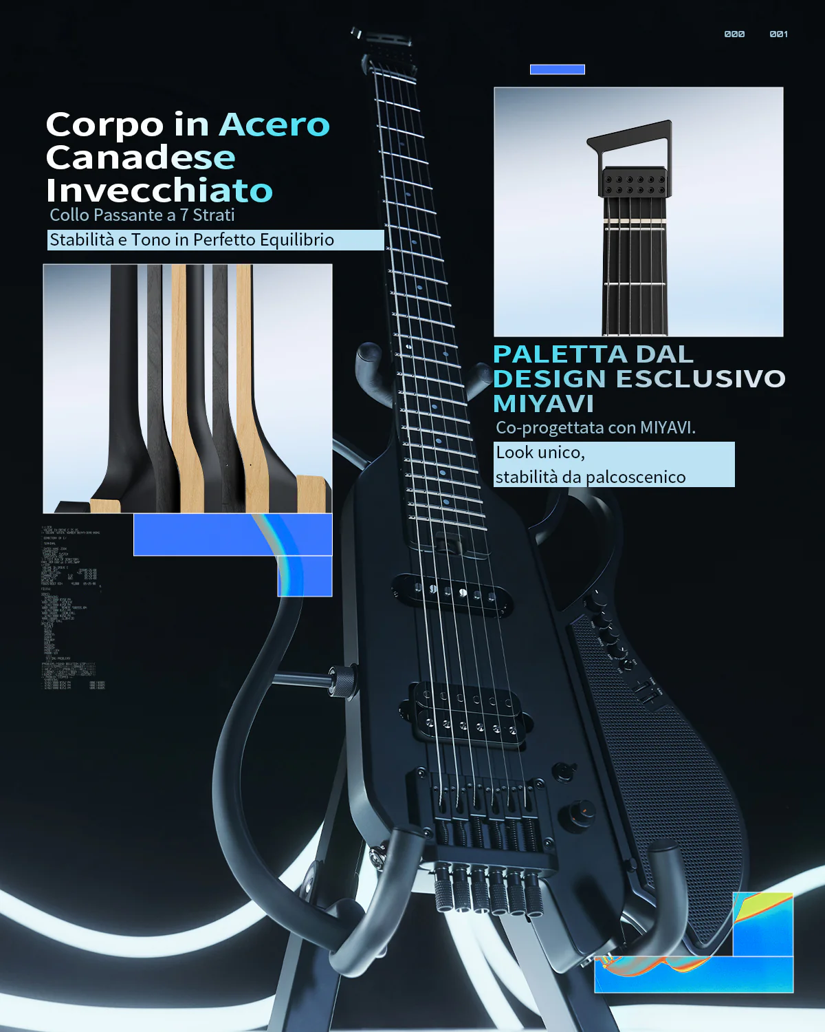 Donner HUSH X LIVE Chitarra da viaggio  (disponibile anche in edizione MIYAVI) - Image 7
