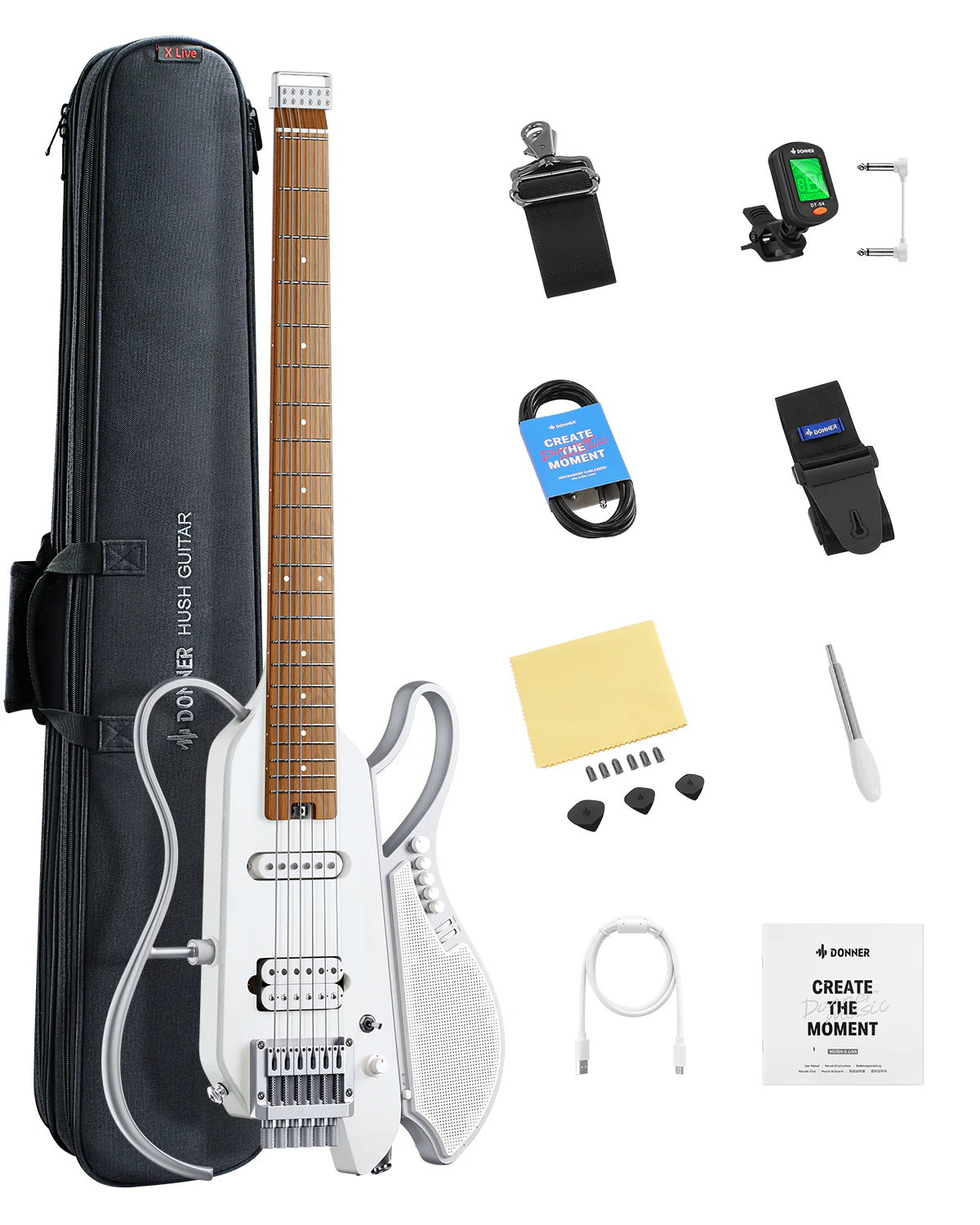 Donner HUSH X LIVE Chitarra da viaggio  (disponibile anche in edizione MIYAVI) - Image 9