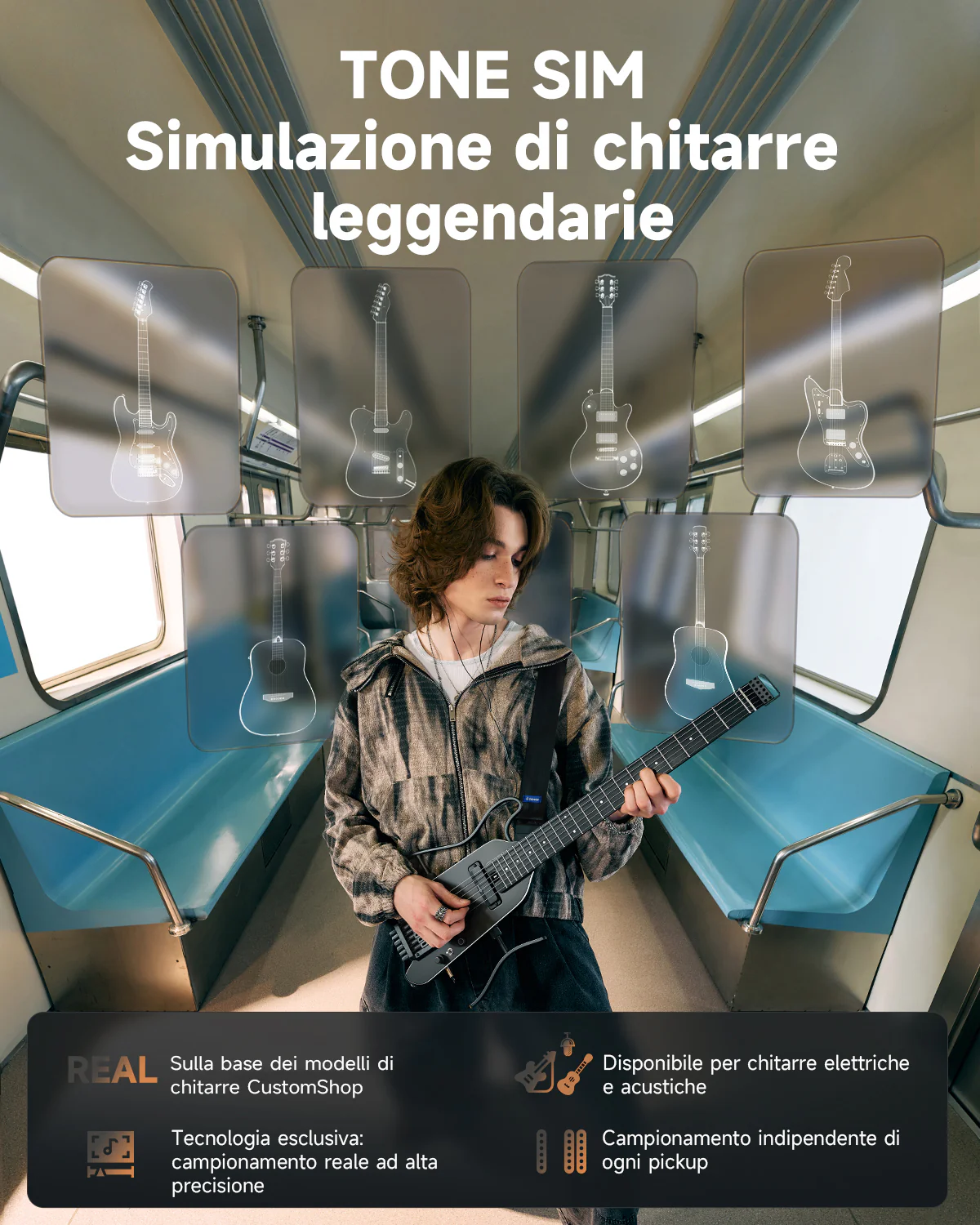 Donner HUSH X PRO Chitarra da viaggio versatile - Image 11