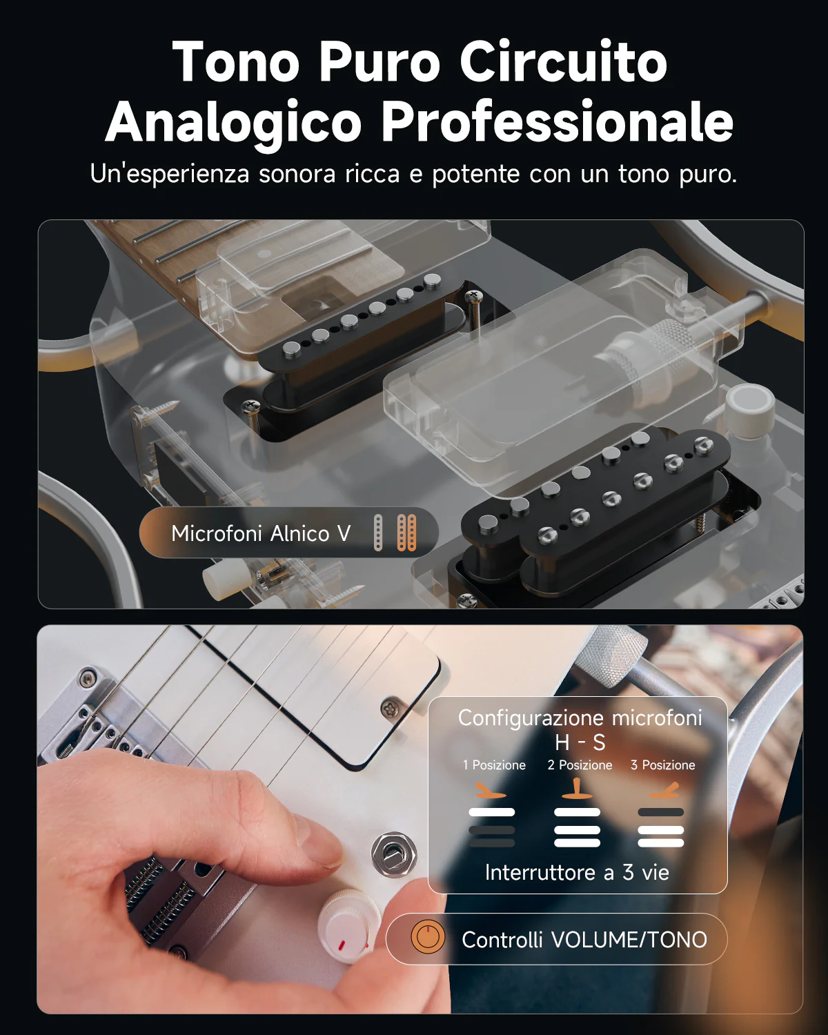 Donner HUSH X PRO Chitarra da viaggio versatile - Image 18