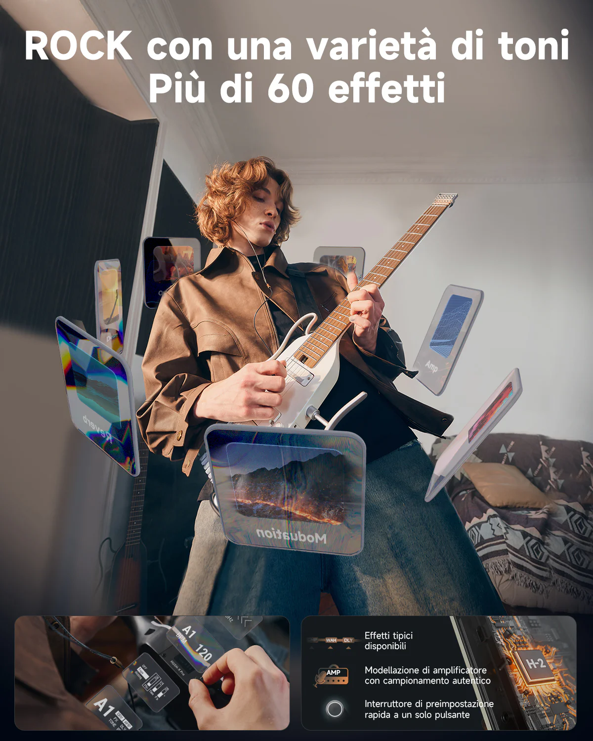 Donner HUSH X PRO Chitarra da viaggio versatile - Image 19