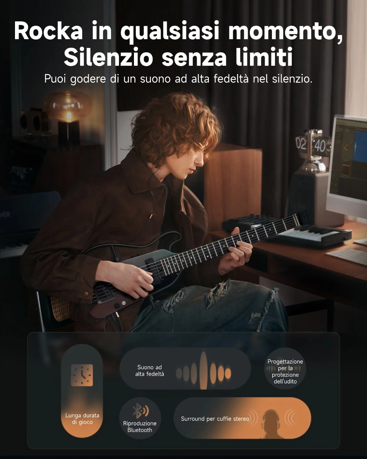 Donner HUSH X PRO Chitarra da viaggio versatile - Image 30