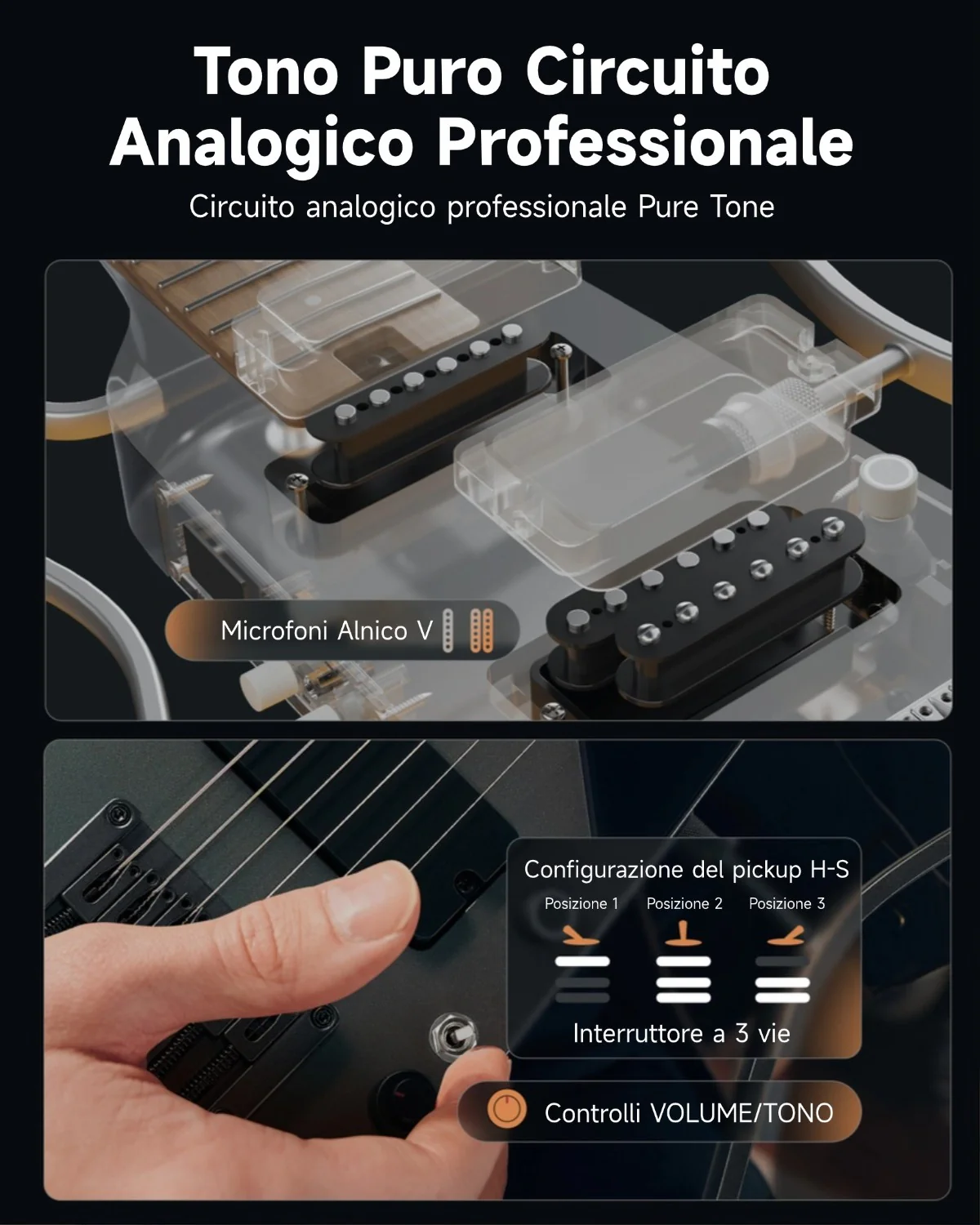 Donner HUSH X PRO Chitarra da viaggio versatile - Image 31