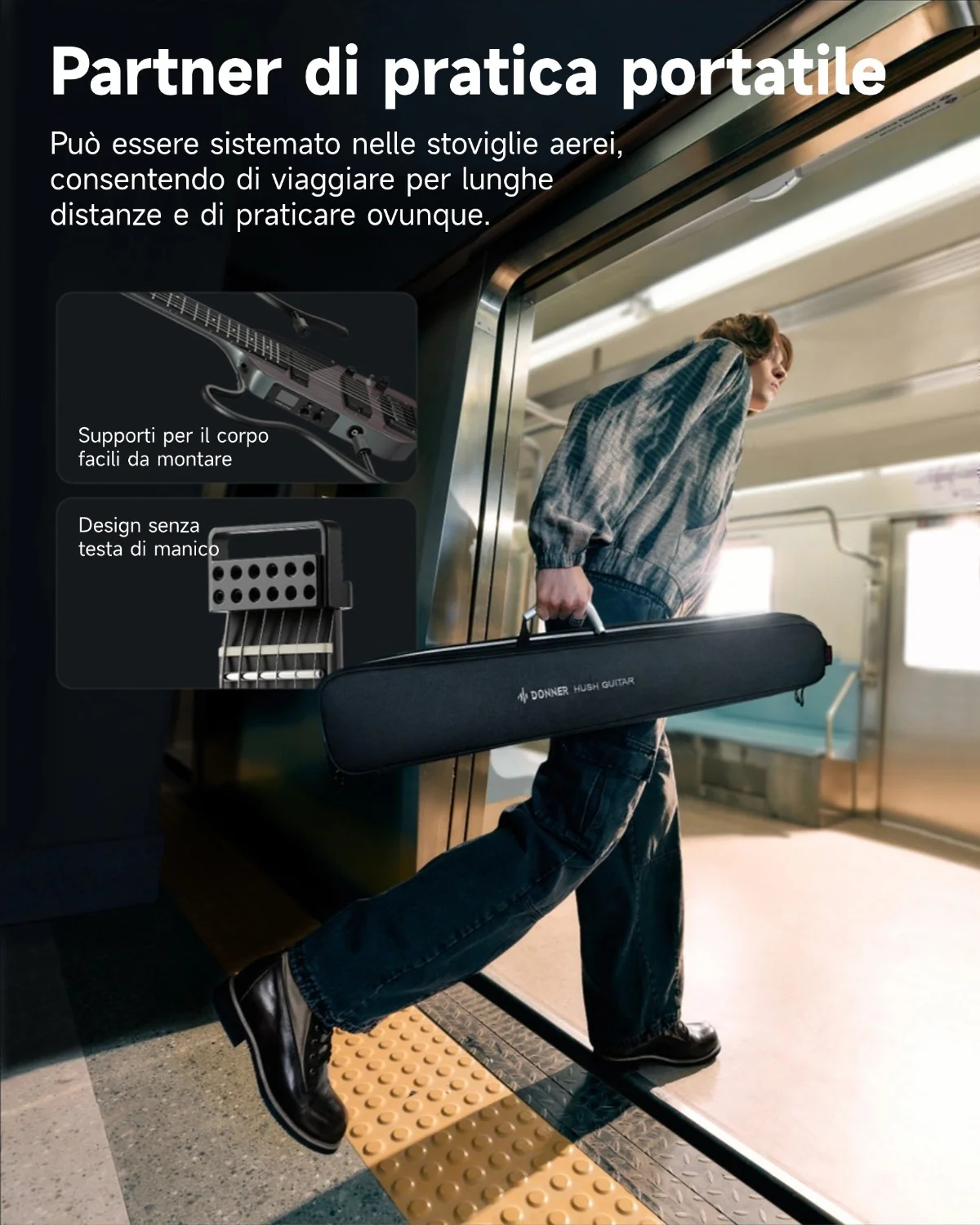 Donner HUSH X PRO Chitarra da viaggio versatile - Image 32