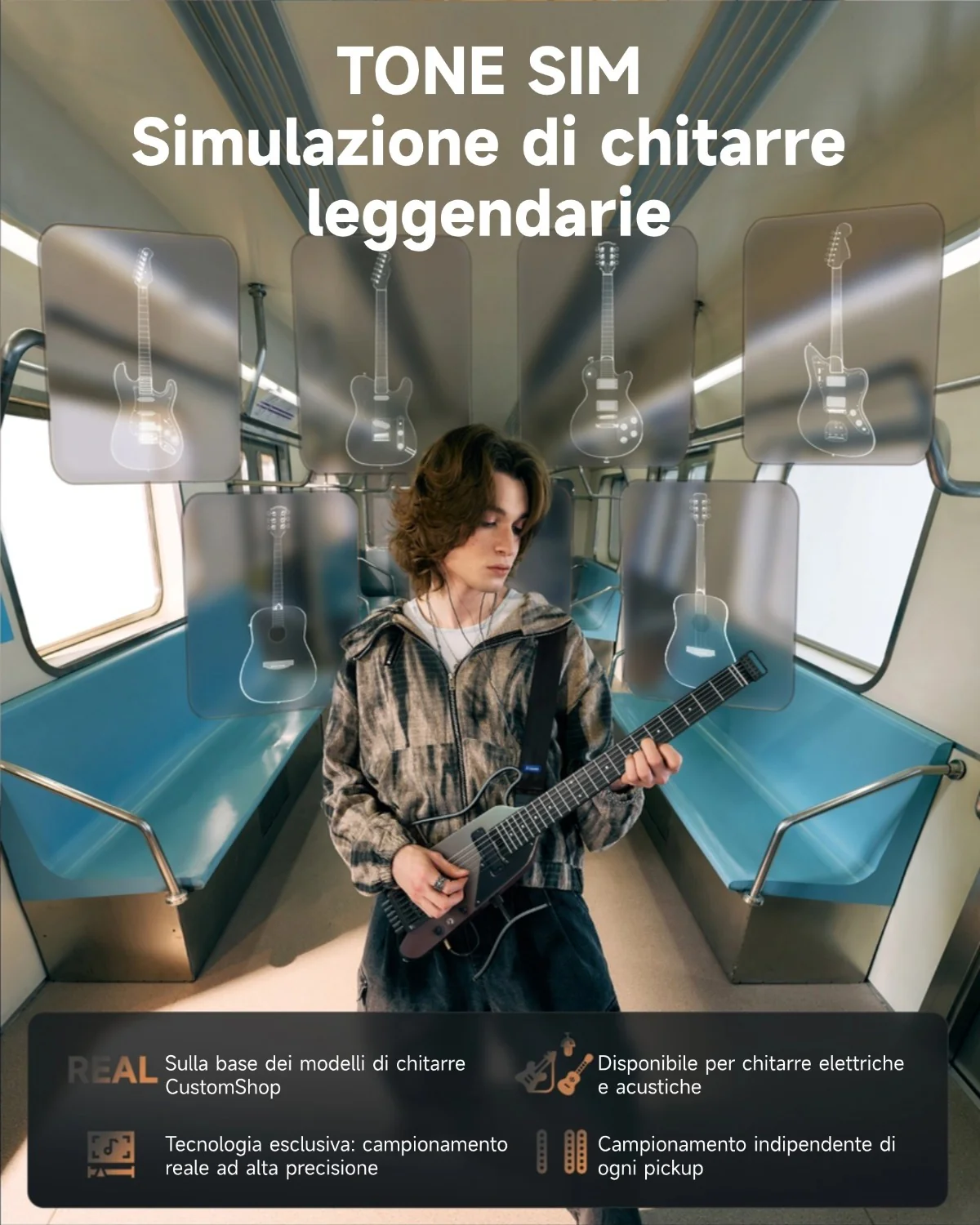 Donner HUSH X PRO Chitarra da viaggio versatile - Image 33
