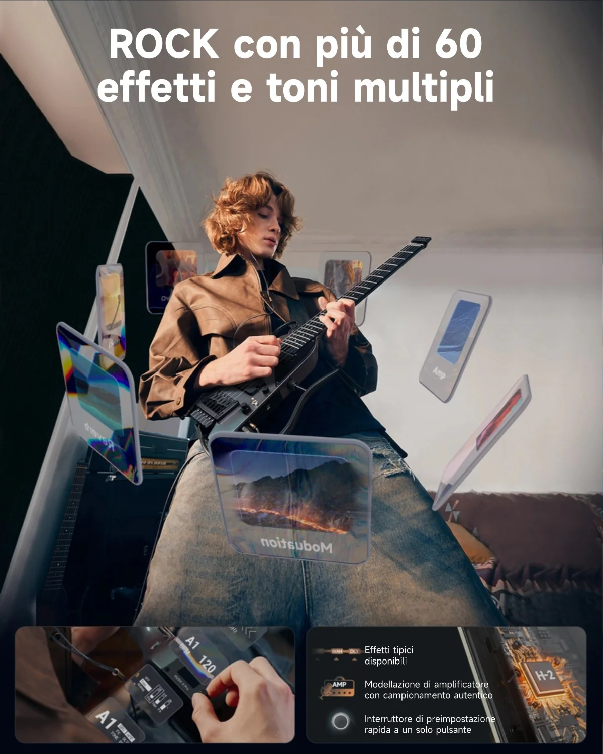 Donner HUSH X PRO Chitarra da viaggio versatile - Image 37