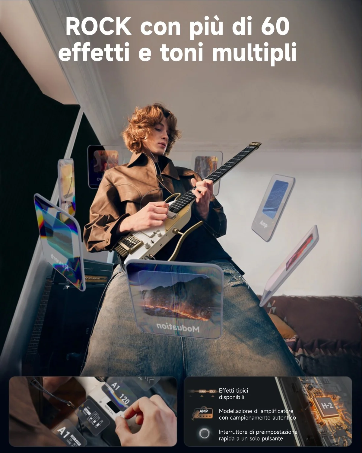 Donner HUSH X PRO Chitarra da viaggio versatile - Image 41