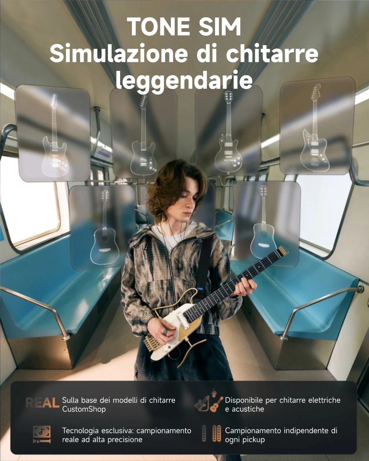 Donner HUSH X PRO Chitarra da viaggio versatile - Image 43