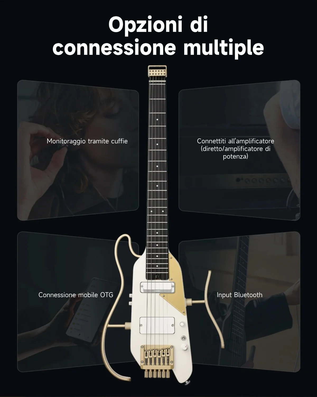 Donner HUSH X PRO Chitarra da viaggio versatile - Image 44