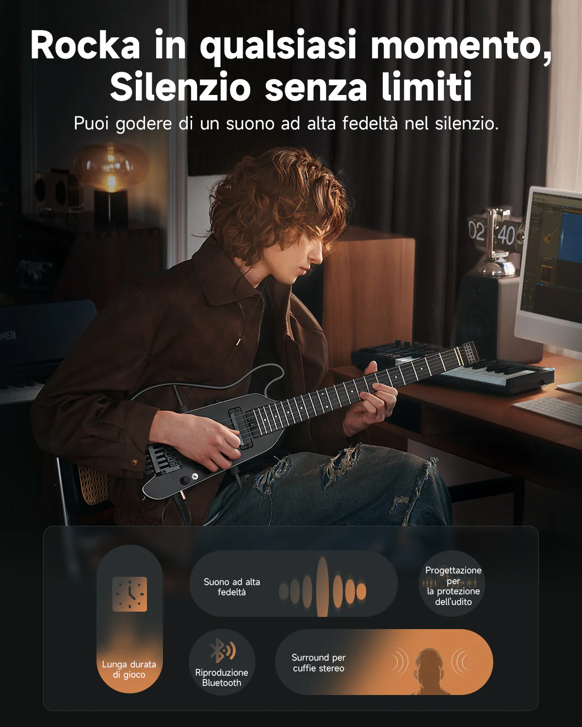 Donner HUSH X PRO Chitarra da viaggio versatile - Image 5