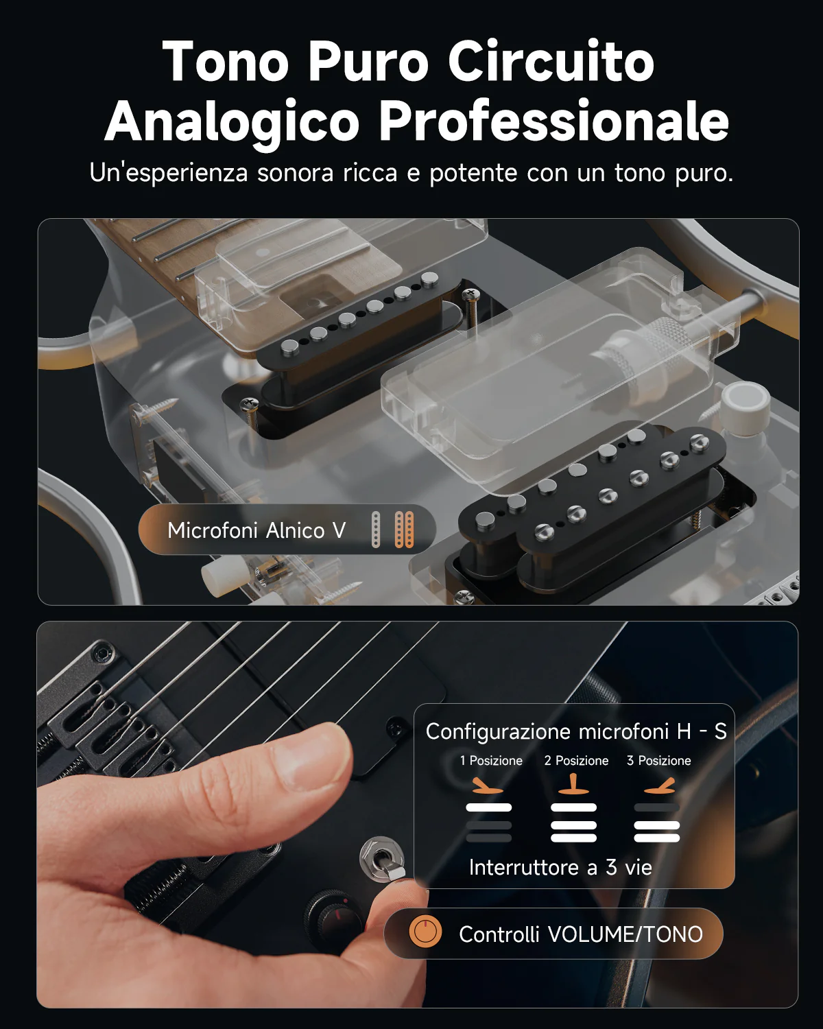 Donner HUSH X PRO Chitarra da viaggio versatile - Image 8