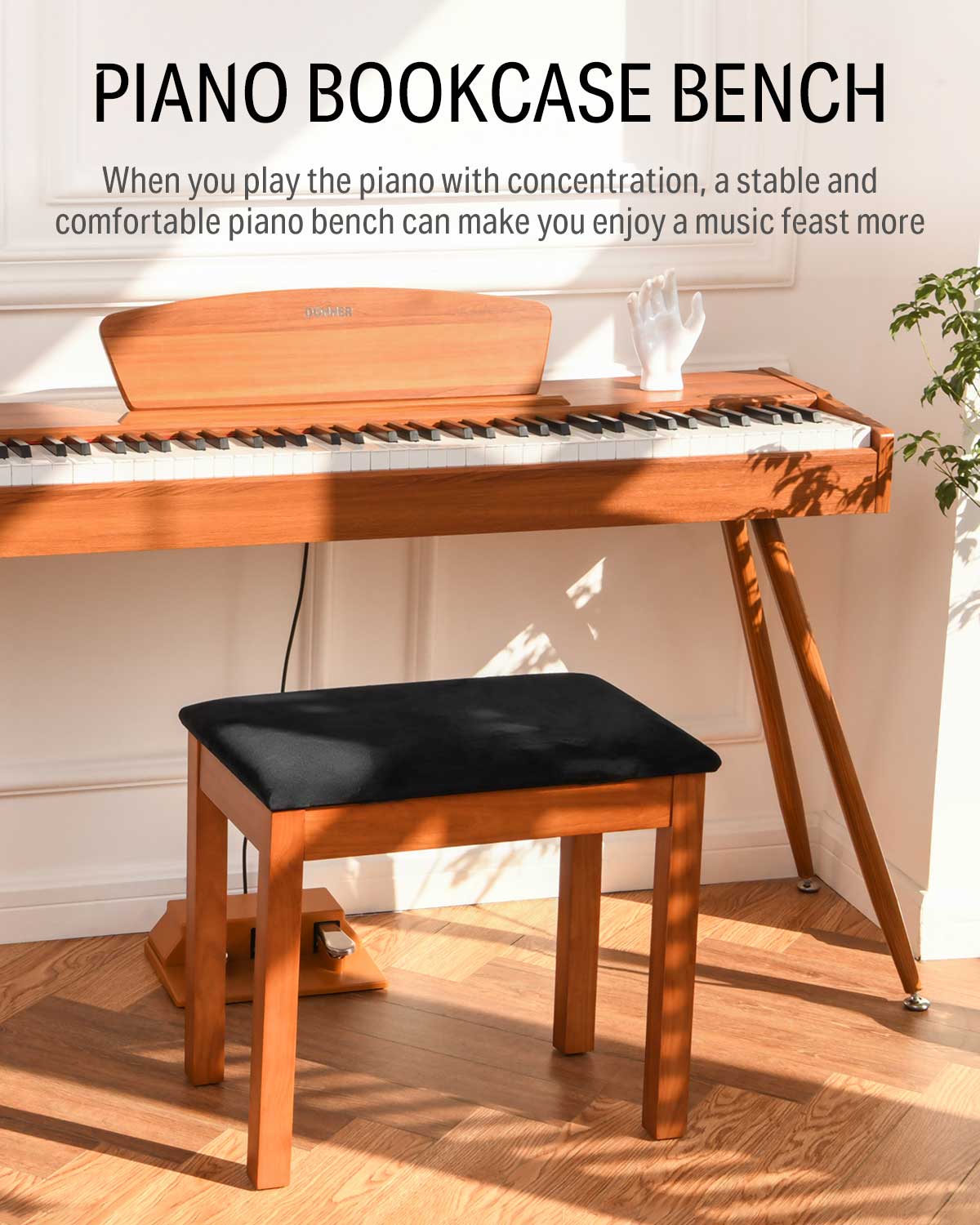 Donner DKB-10 Panca per pianoforte spaziosa - Image 3