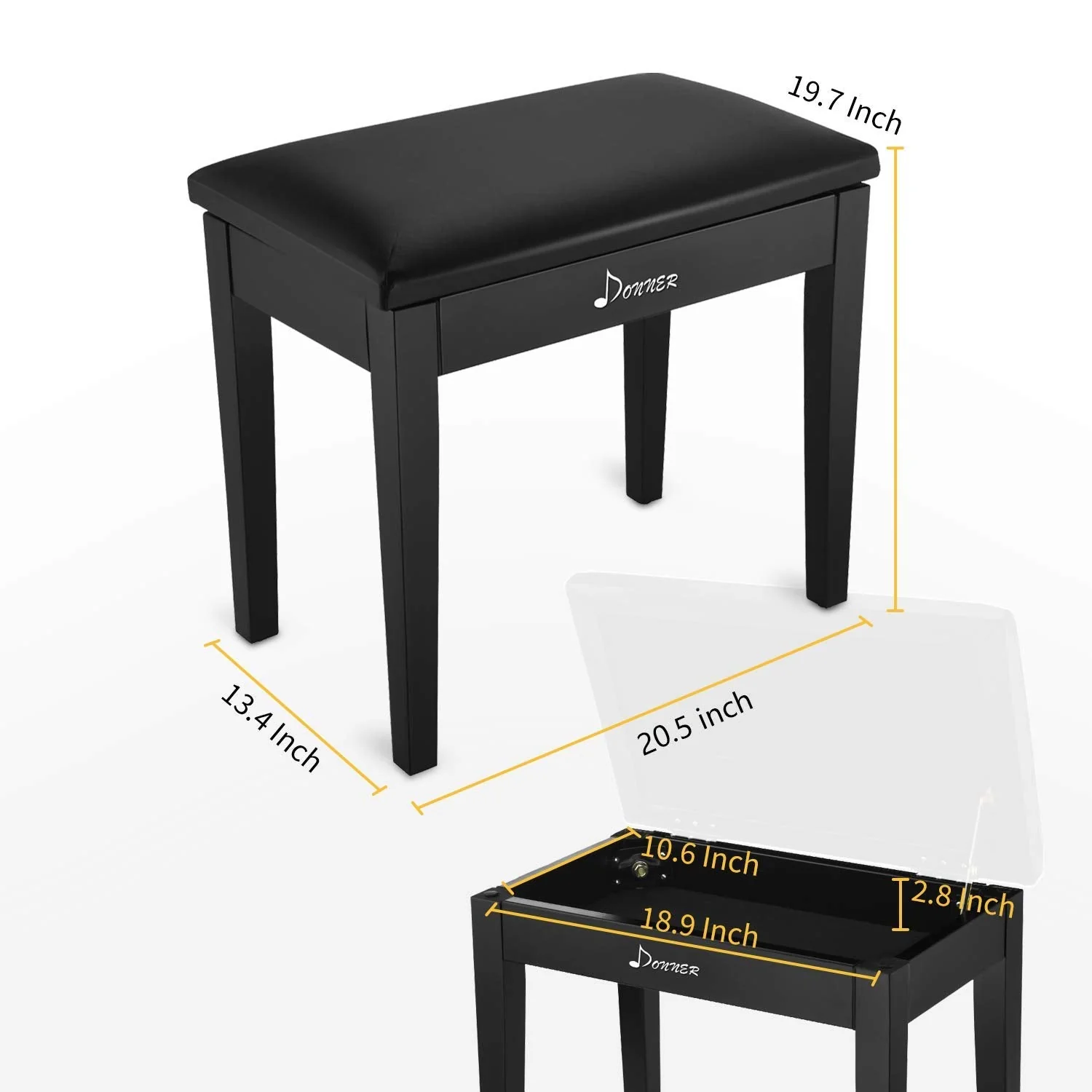 Donner DKB-10 Panca per pianoforte spaziosa - Image 8