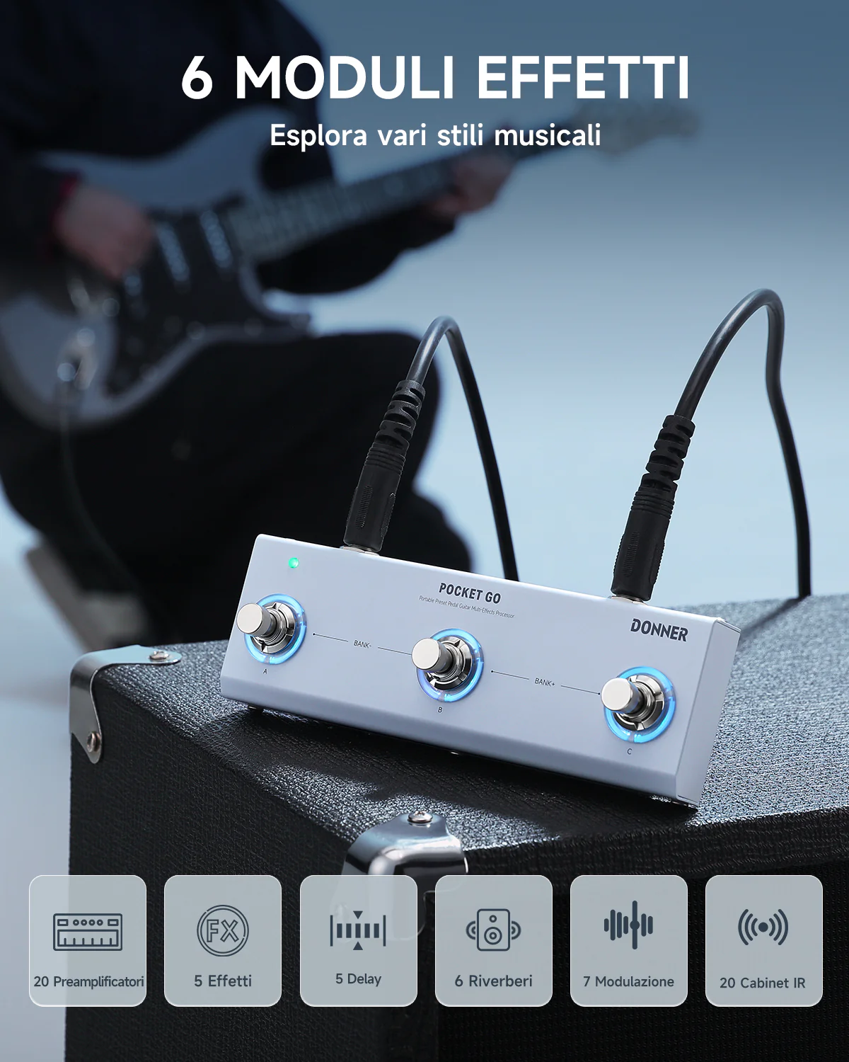 Donner Pocket Go Processore di effetti multipli a pedale - Image 3