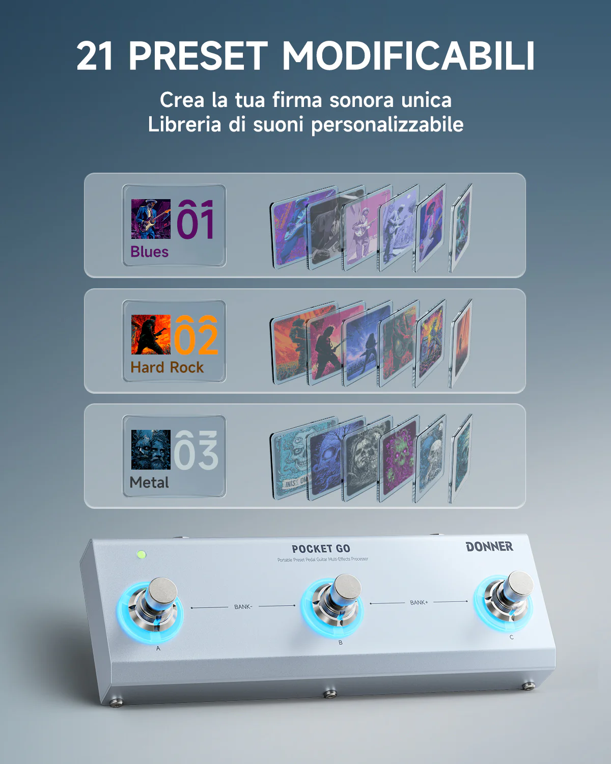 Donner Pocket Go Processore di effetti multipli a pedale - Image 4