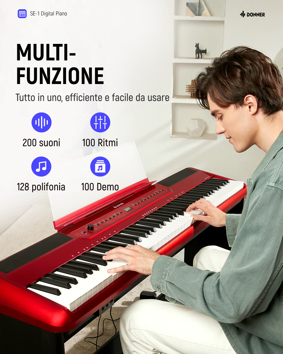Donner SE-1 piano digitale a 88 tasti con tasti ponderati - Image 16