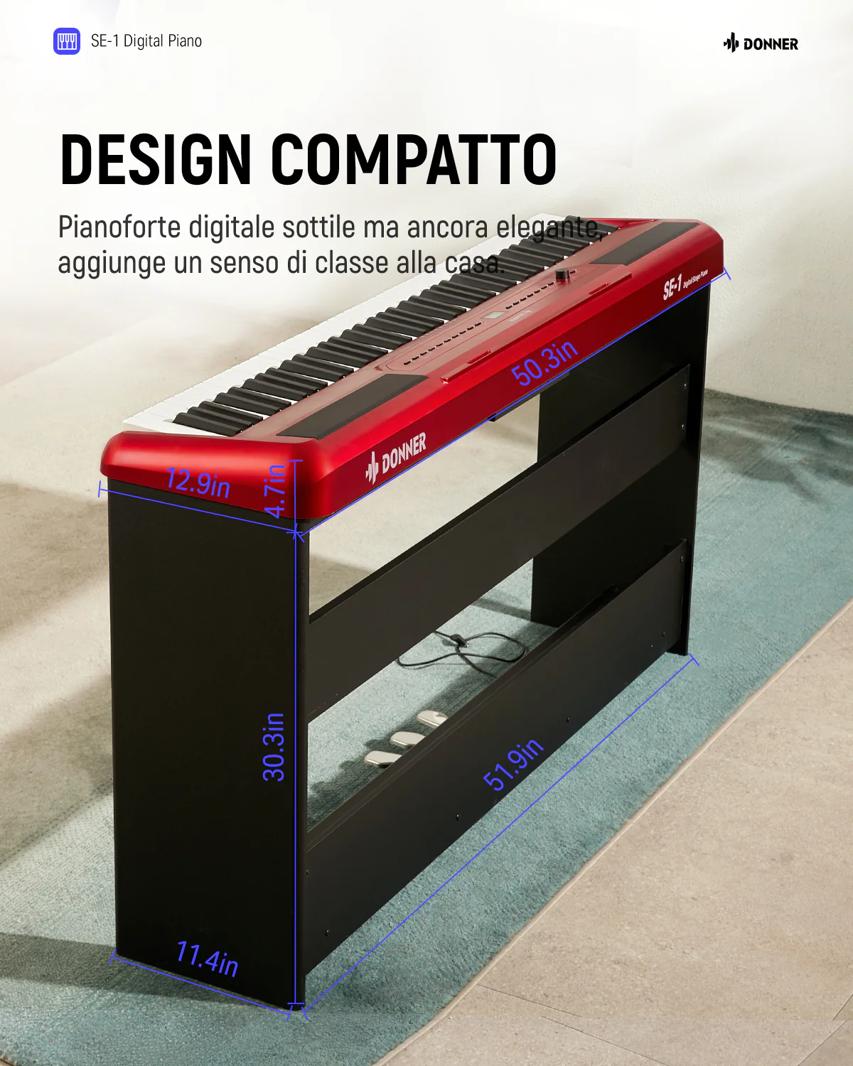 Donner SE-1 piano digitale a 88 tasti con tasti ponderati - Image 25