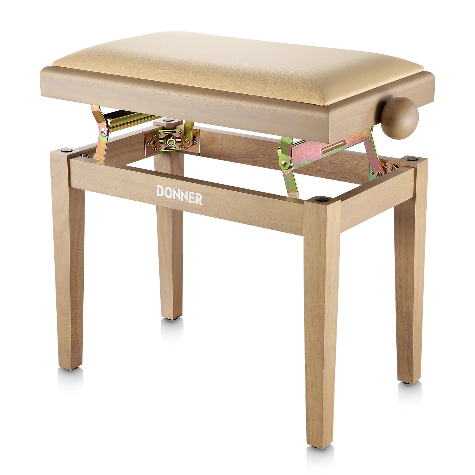 Donner Sgabello per pianoforte regolabile in altezza,beige opaco