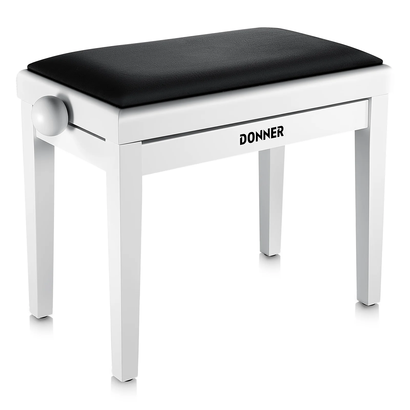 Donner Sgabello per pianoforte regolabile in altezza, bianco opaco - Image 8
