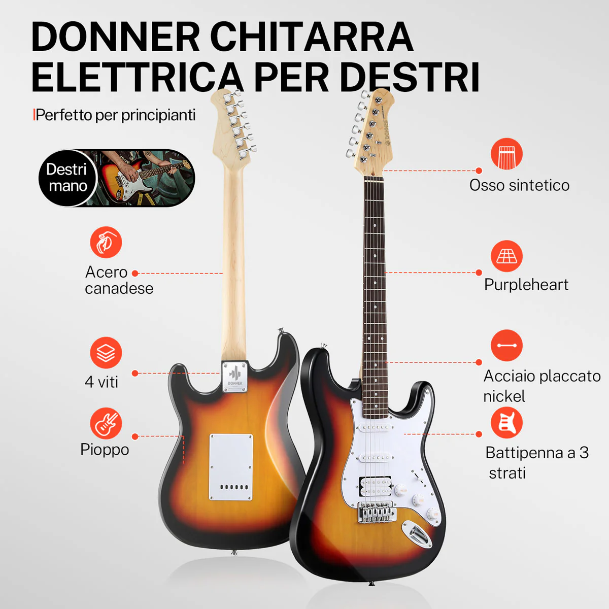 Donner DST-100S Chitarra elettrica - Image 4