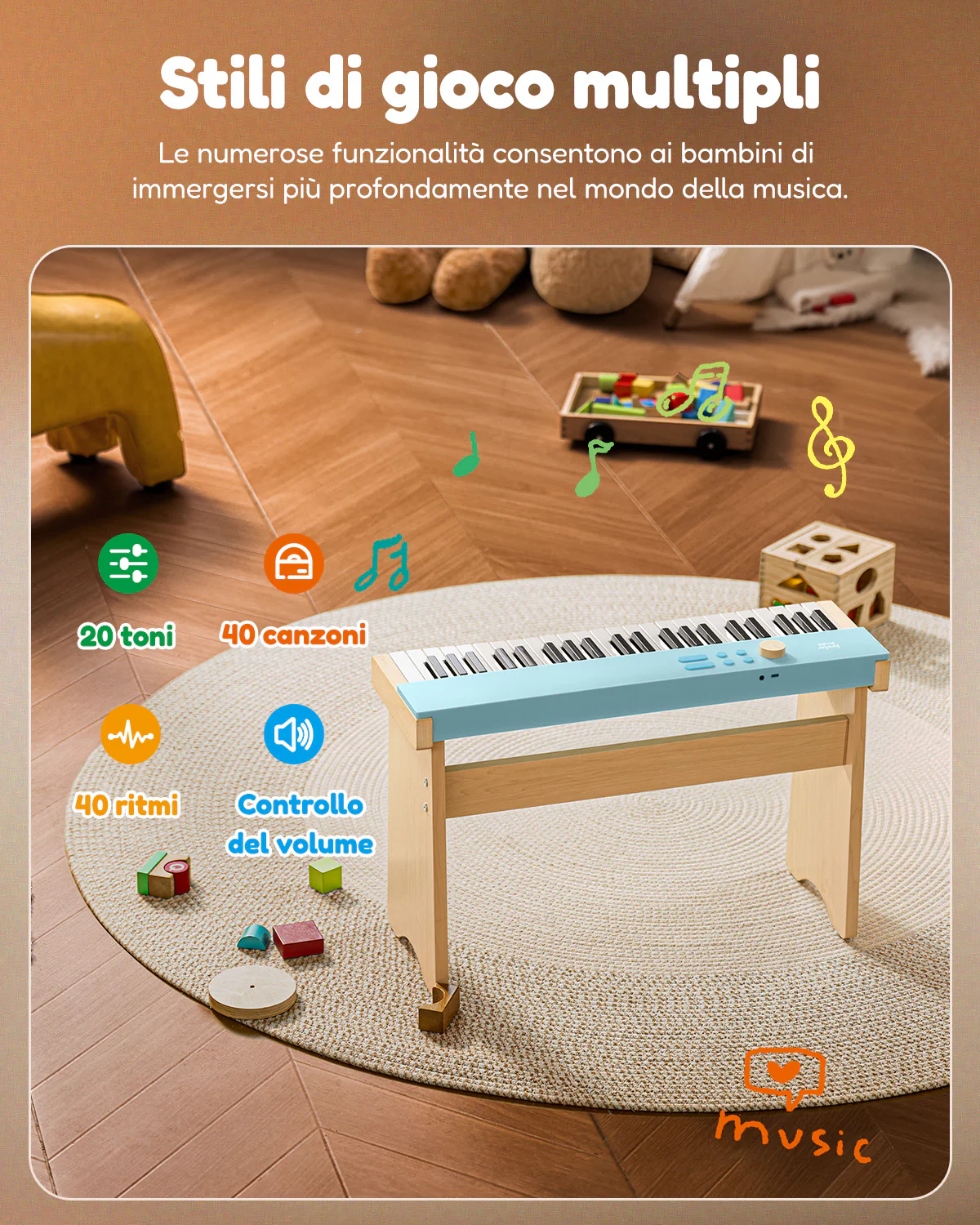 Eastar KIDO V-10 Mini tastiera digitale con 32 tasti/44 tasti - Image 42