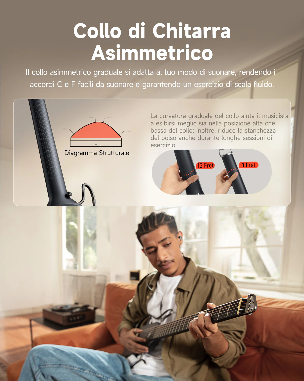 【Scatola aperta】Donner HUSH I Chitarra da viaggio ultraleggera e portatile - Image 20