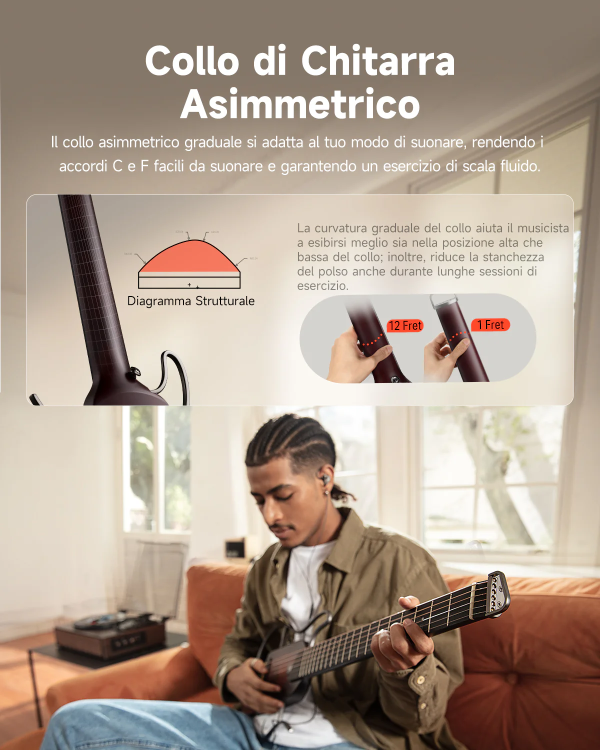 【Scatola aperta】Donner HUSH I Chitarra da viaggio ultraleggera e portatile - Image 31