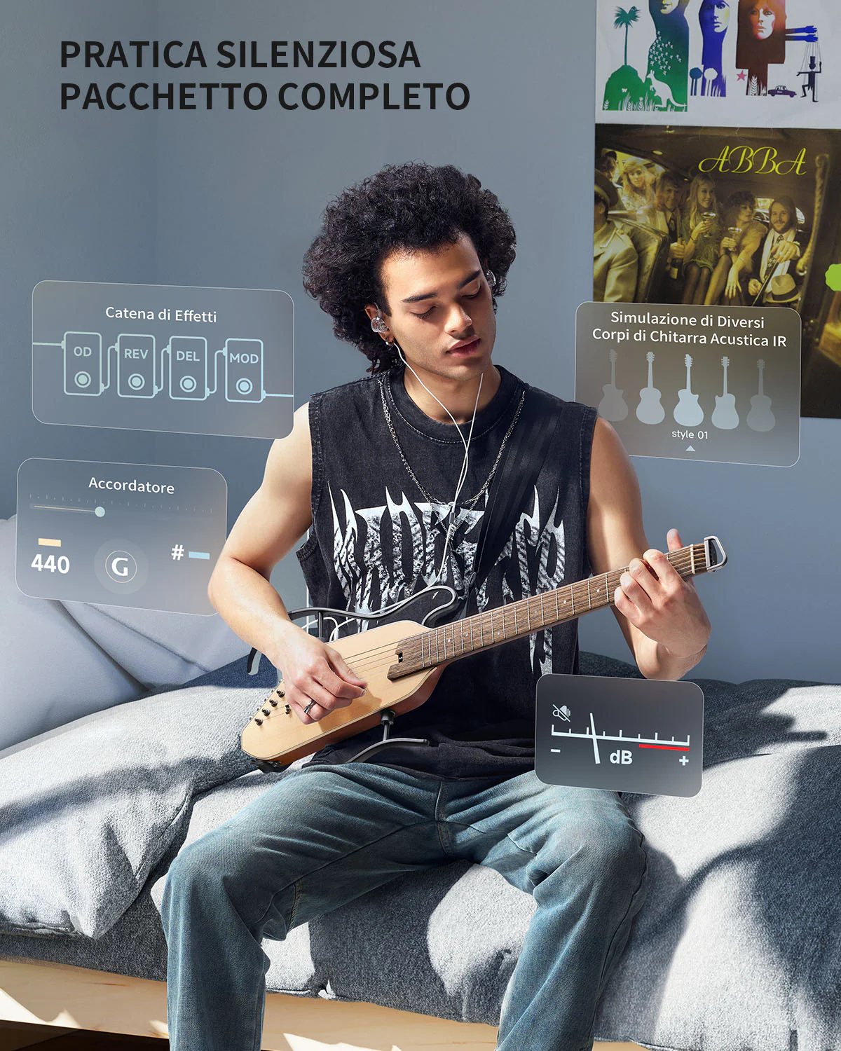 Donner HUSH I PRO Chitarra da viaggio - Image 16