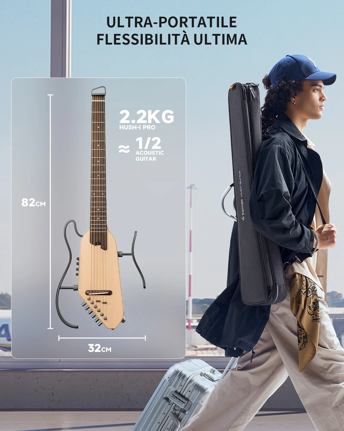 Donner HUSH I PRO Chitarra da viaggio - Image 17