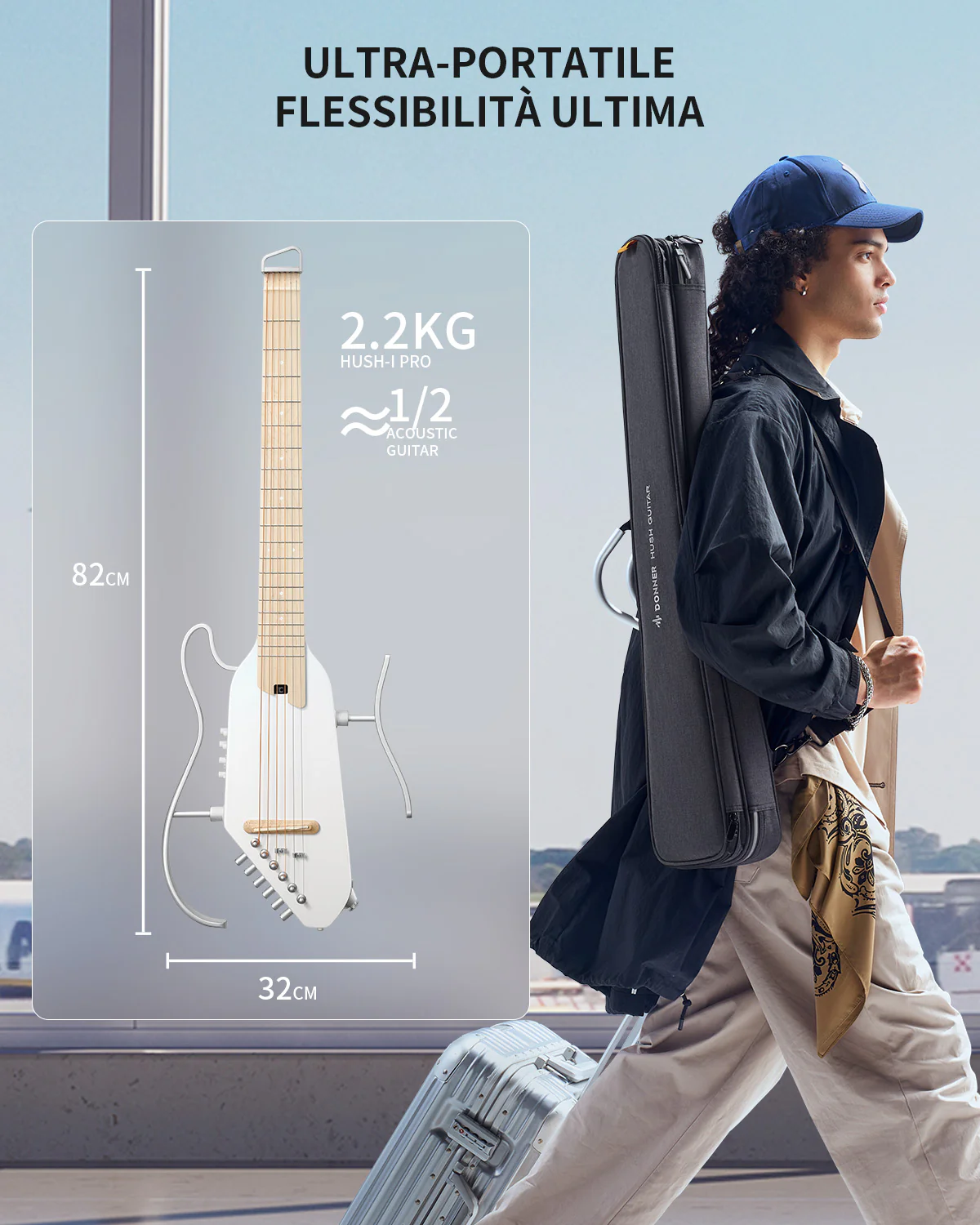 Donner HUSH I PRO Chitarra da viaggio - Image 21