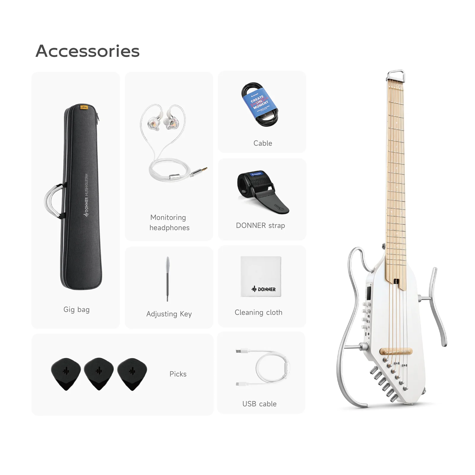 Donner HUSH I PRO Chitarra da viaggio - Image 24
