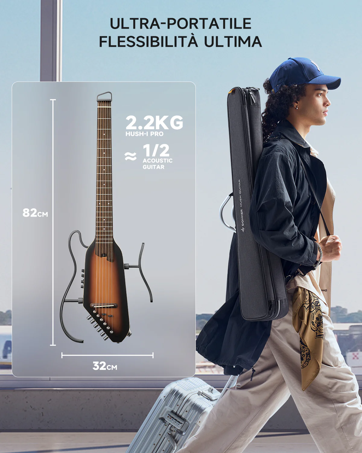 Donner HUSH I PRO Chitarra da viaggio - Image 26