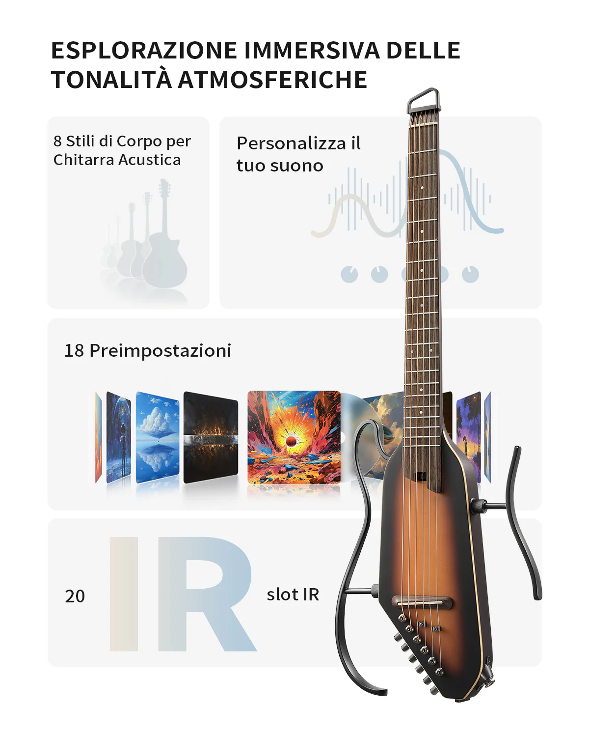 Donner HUSH I PRO Chitarra da viaggio - Image 30