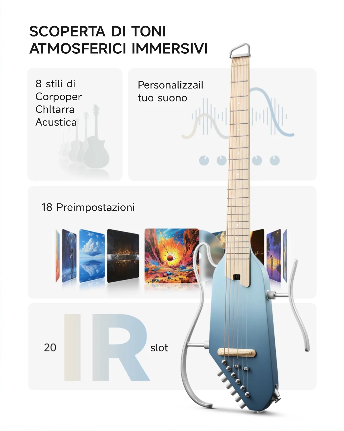 Donner HUSH I PRO Chitarra da viaggio - Image 44