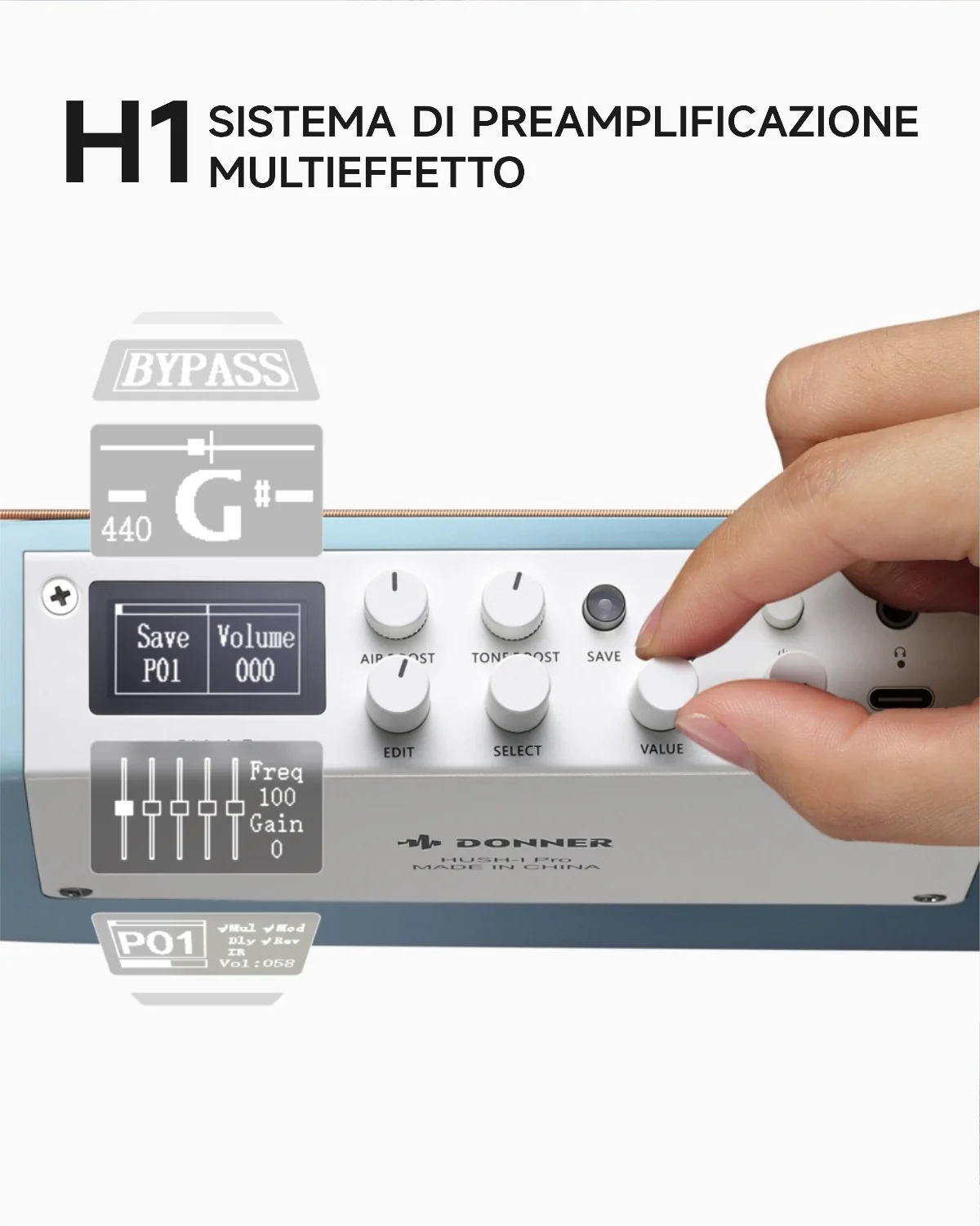 Donner HUSH I PRO Chitarra da viaggio - Image 45