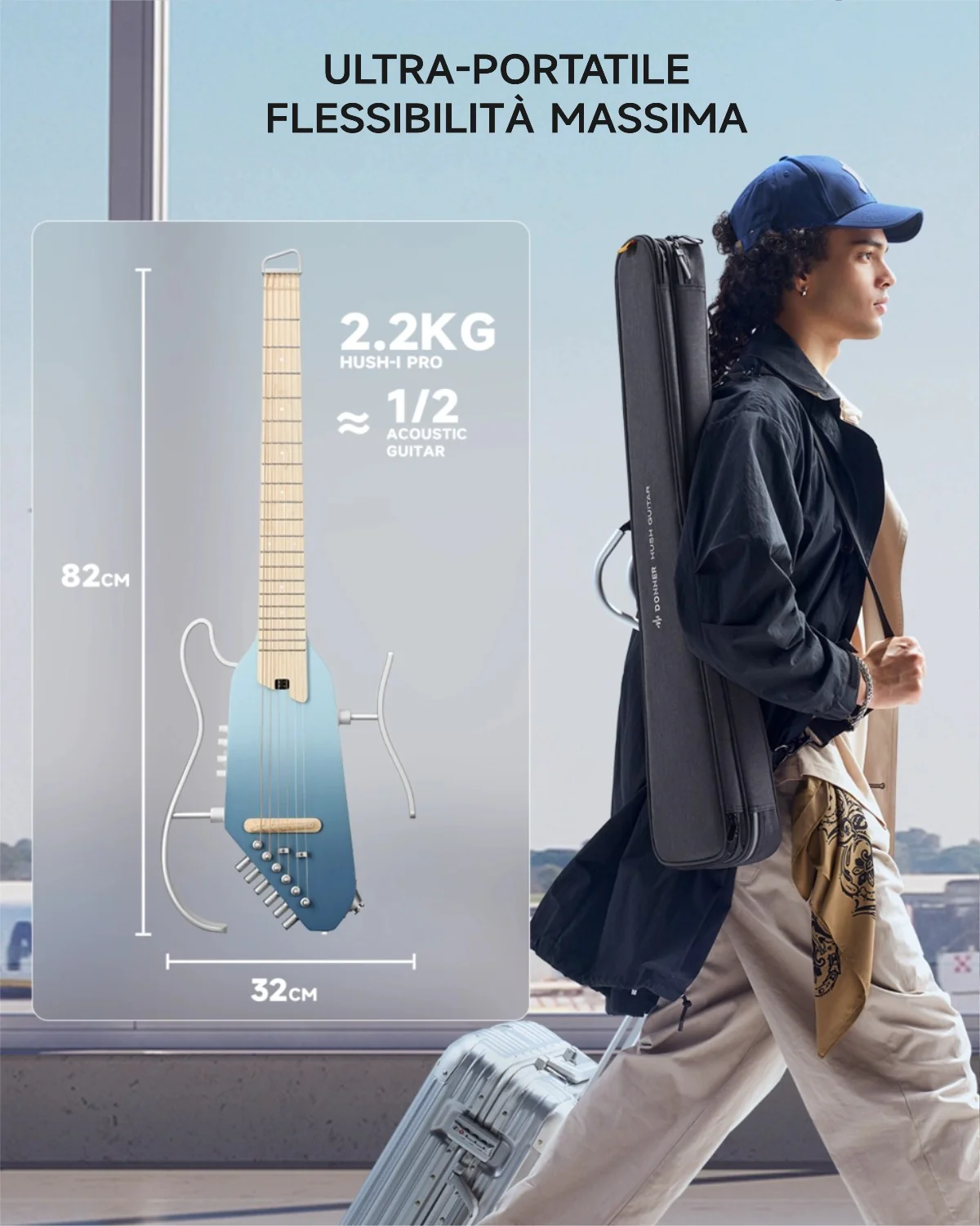 Donner HUSH I PRO Chitarra da viaggio - Image 48