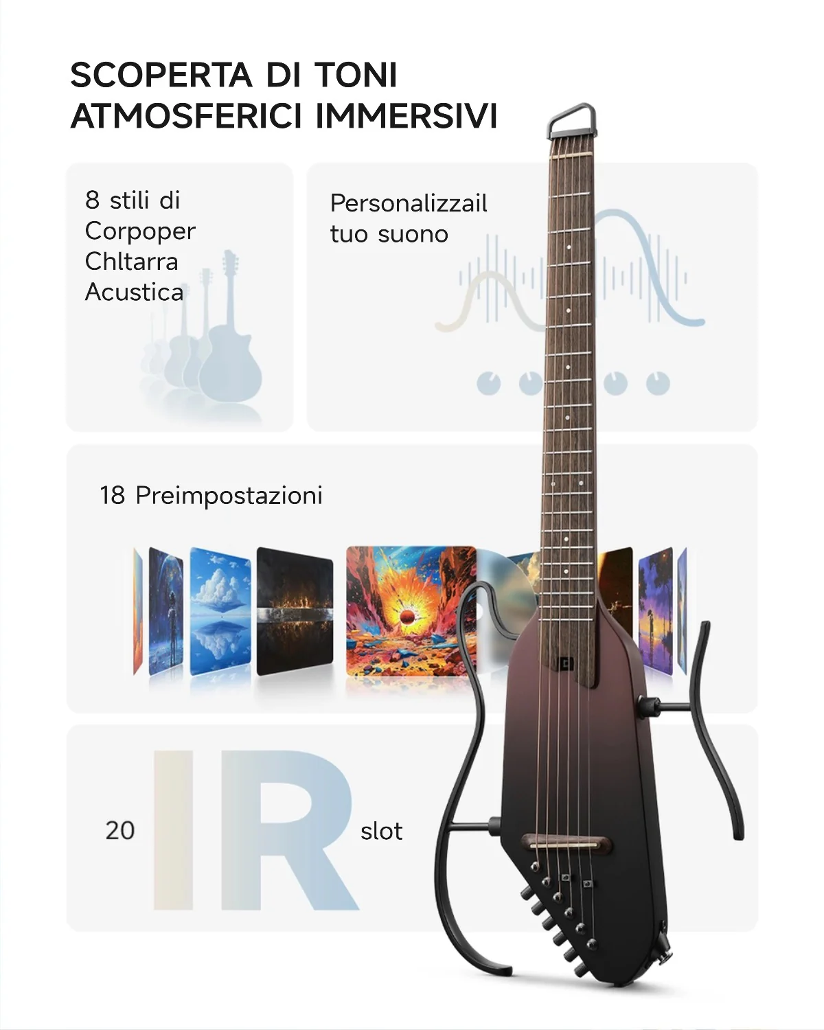 Donner HUSH I PRO Chitarra da viaggio - Image 58