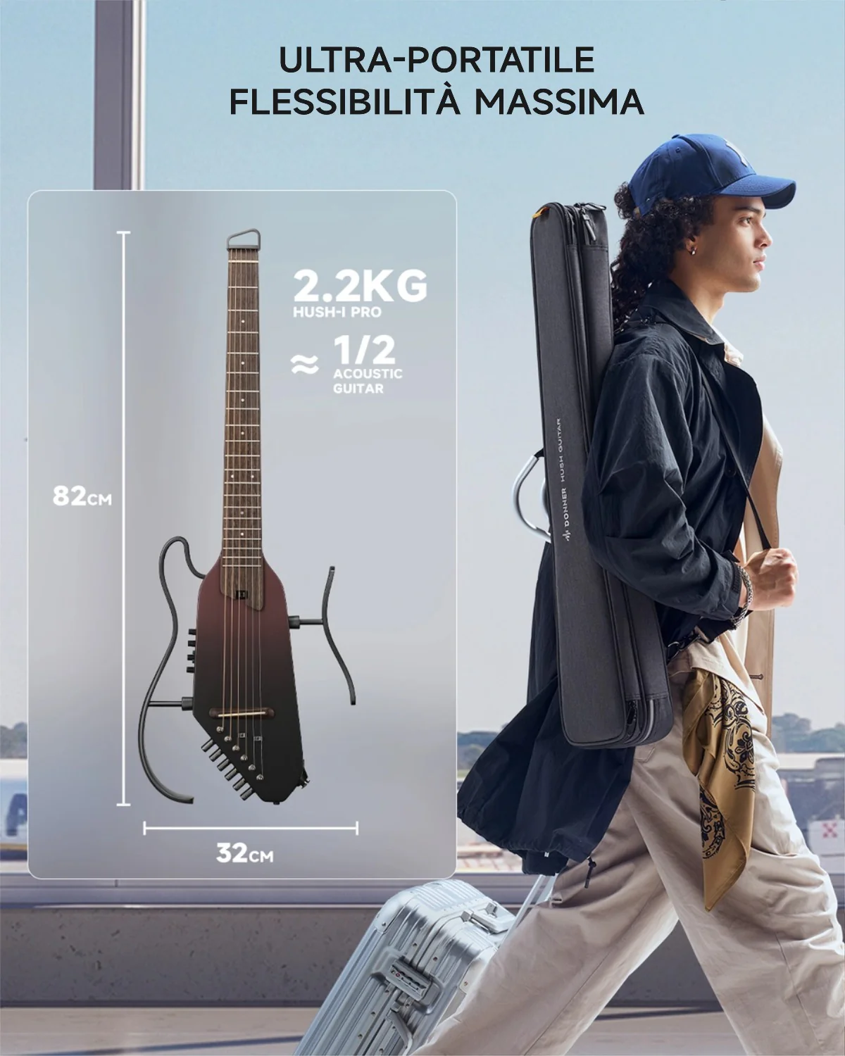 Donner HUSH I PRO Chitarra da viaggio - Image 59