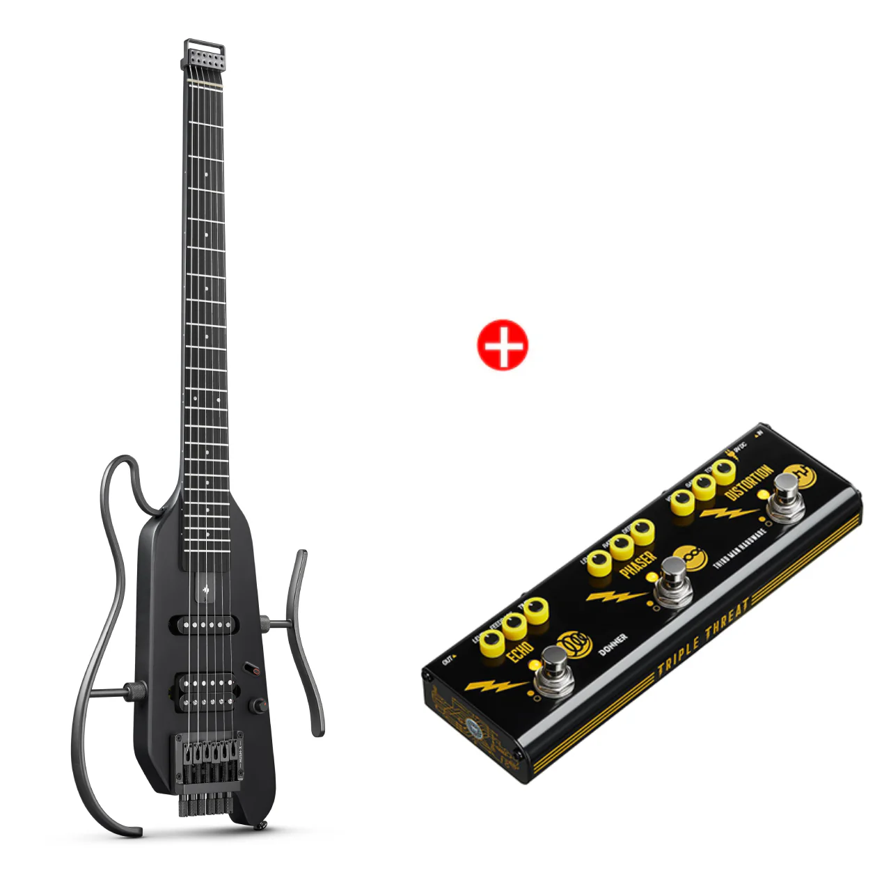 Donner HUSH X Chitarra elettrica da viaggio ultraleggera senza testa - Image 13