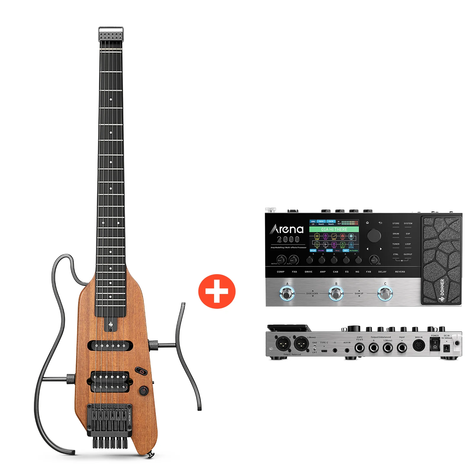 Donner HUSH X Chitarra elettrica da viaggio ultraleggera senza testa - Image 14