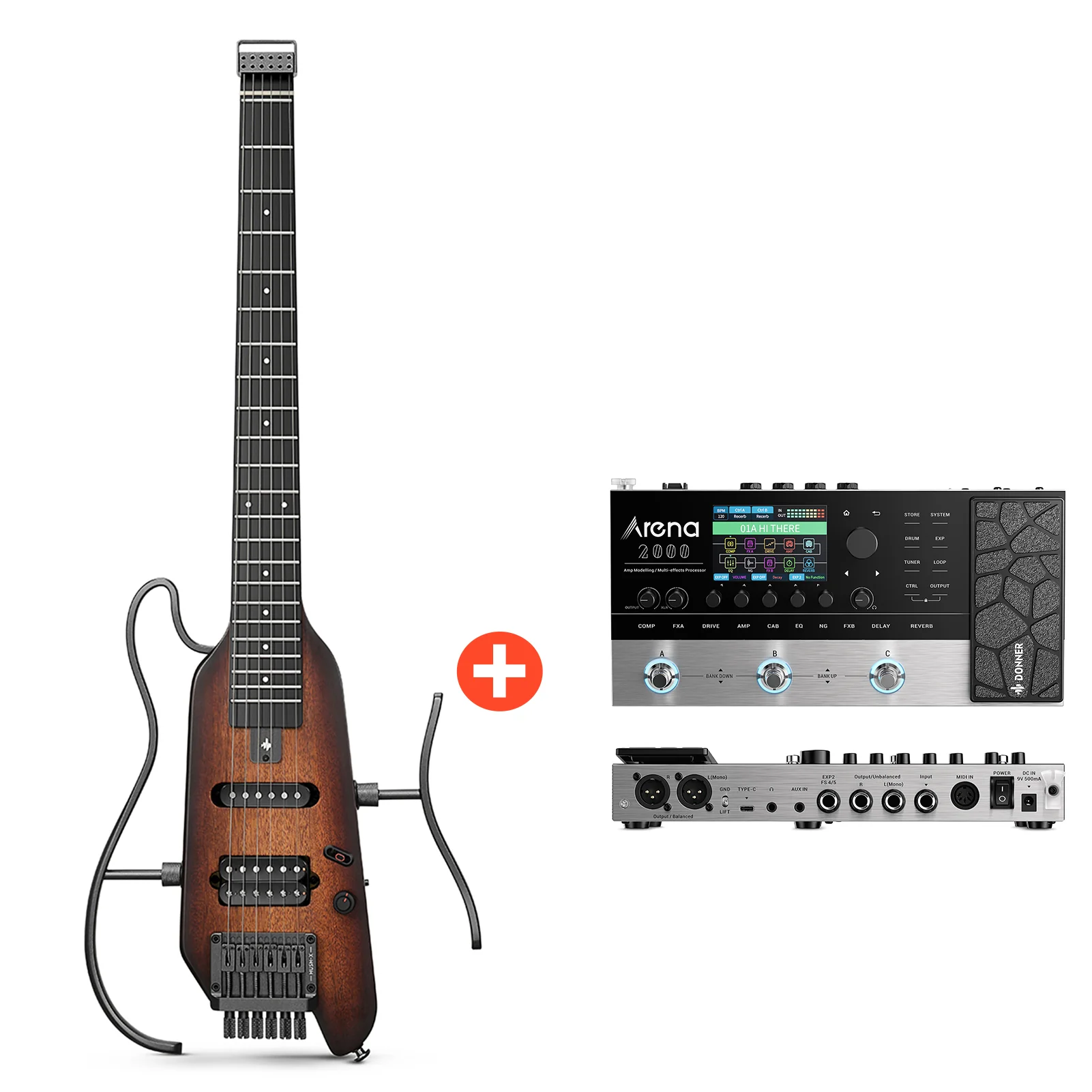 Donner HUSH X Chitarra elettrica da viaggio ultraleggera senza testa - Image 15