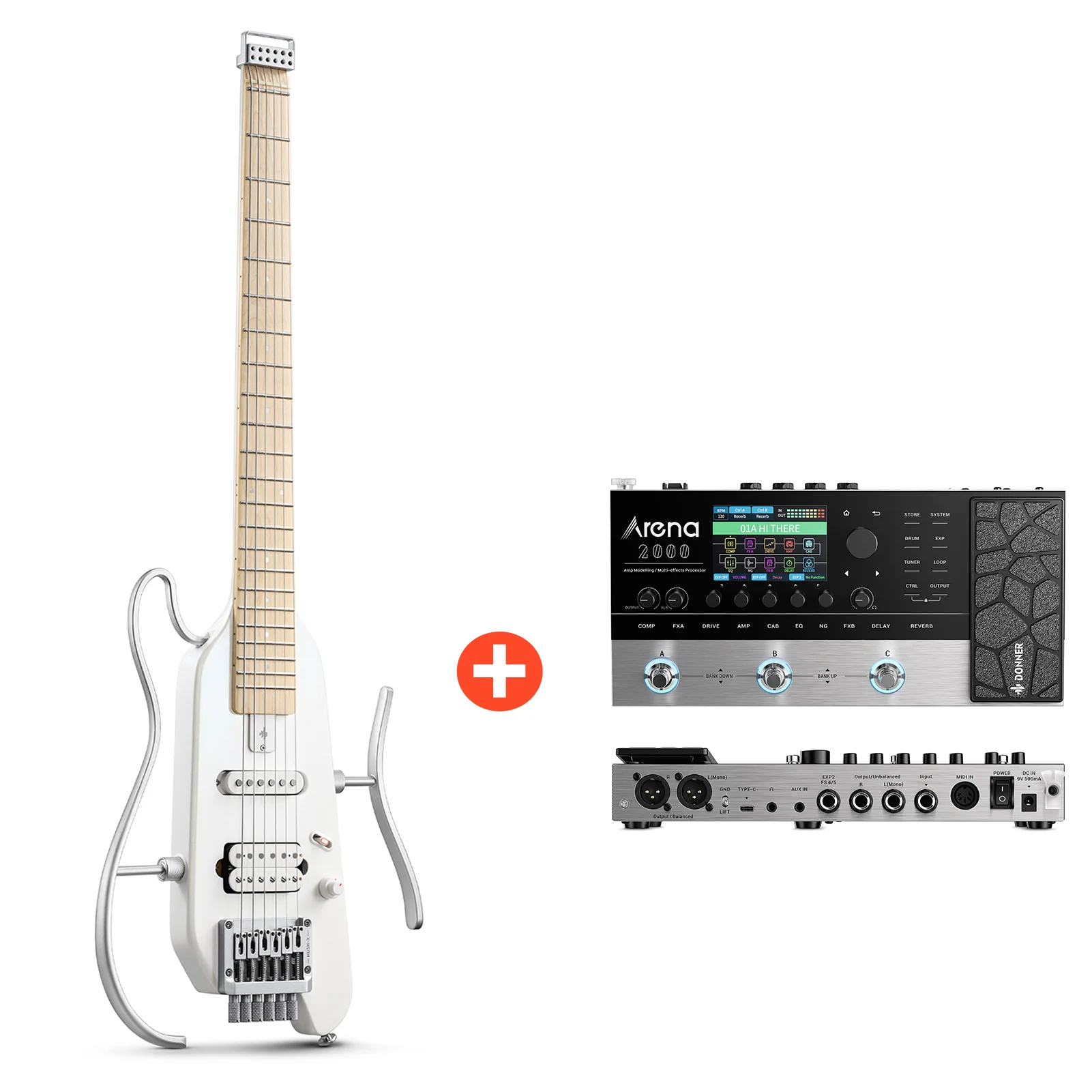 Donner HUSH X Chitarra elettrica da viaggio ultraleggera senza testa - Image 16