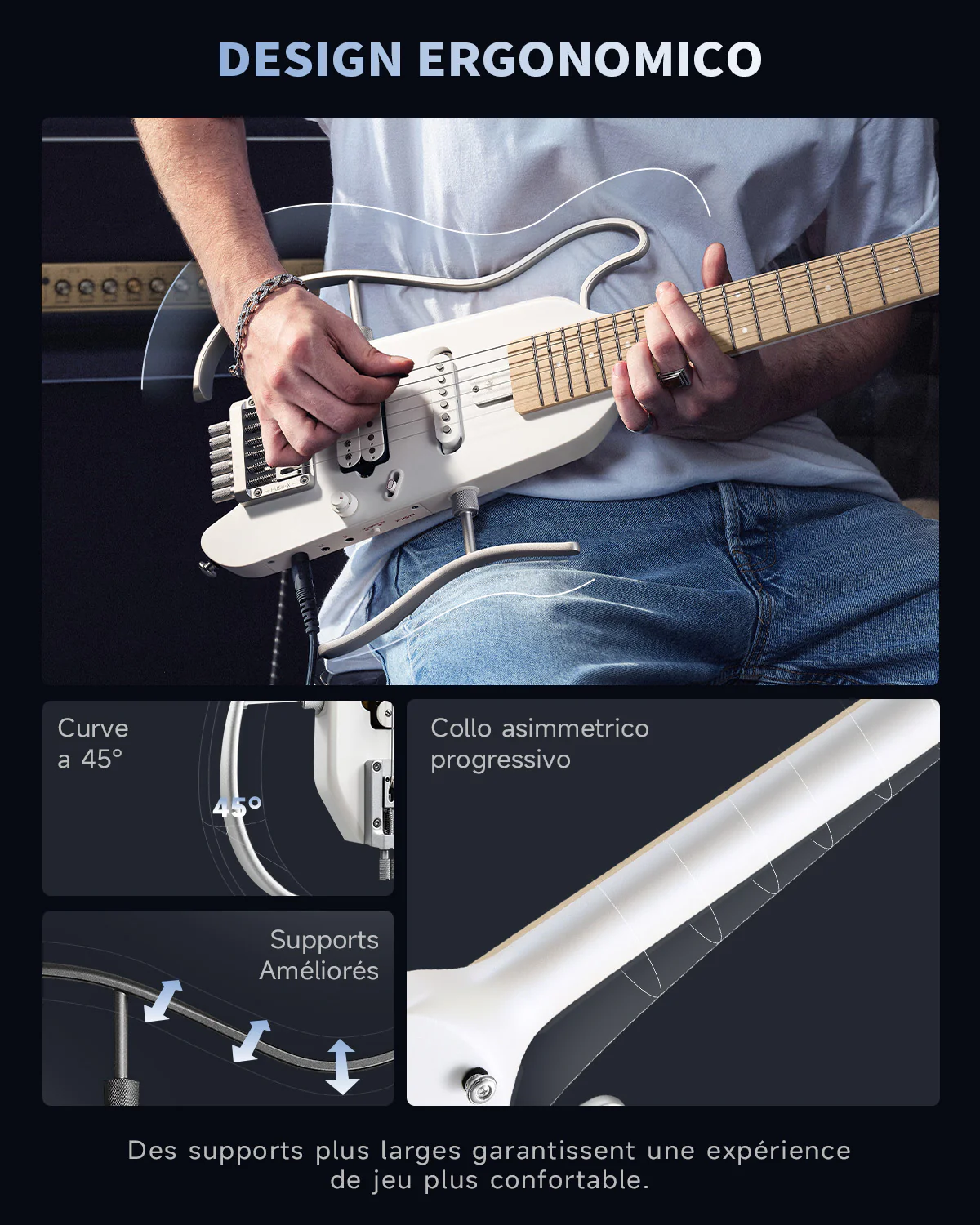 Donner HUSH X Chitarra elettrica da viaggio ultraleggera senza testa - Image 21