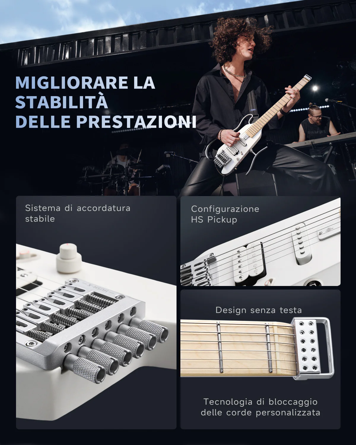 Donner HUSH X Chitarra elettrica da viaggio ultraleggera senza testa - Image 22