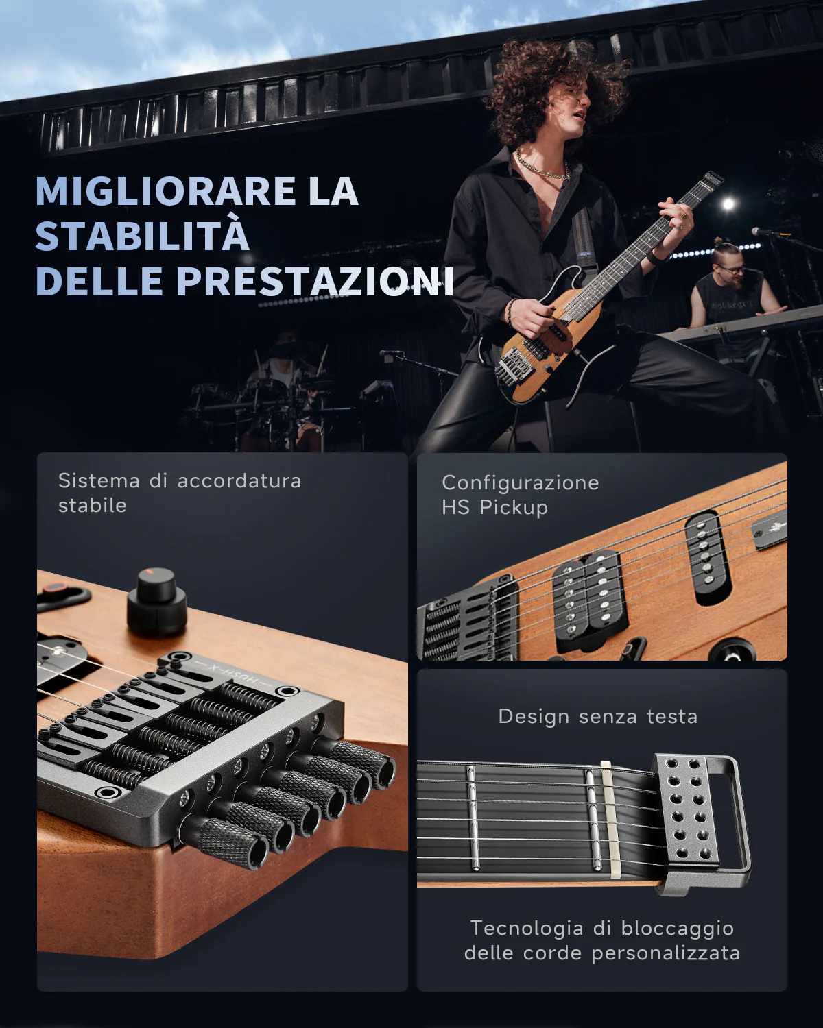 Donner HUSH X Chitarra elettrica da viaggio ultraleggera senza testa - Image 27