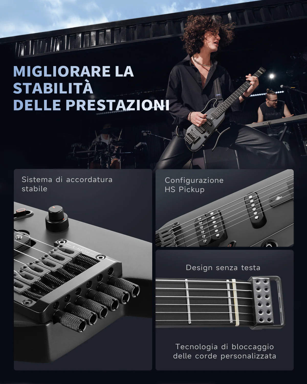 Donner HUSH X Chitarra elettrica da viaggio ultraleggera senza testa - Image 36