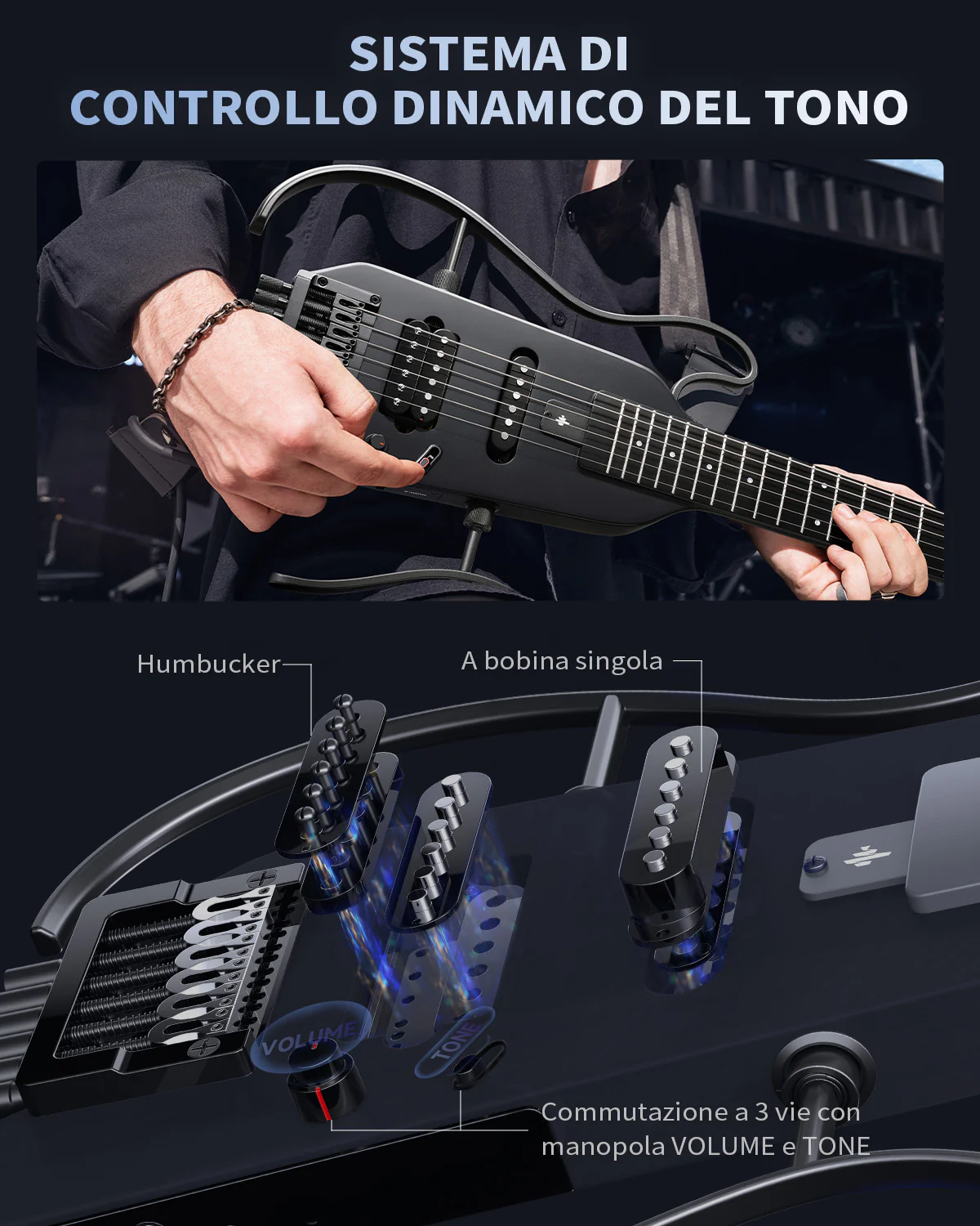 Donner HUSH X Chitarra elettrica da viaggio ultraleggera senza testa - Image 37