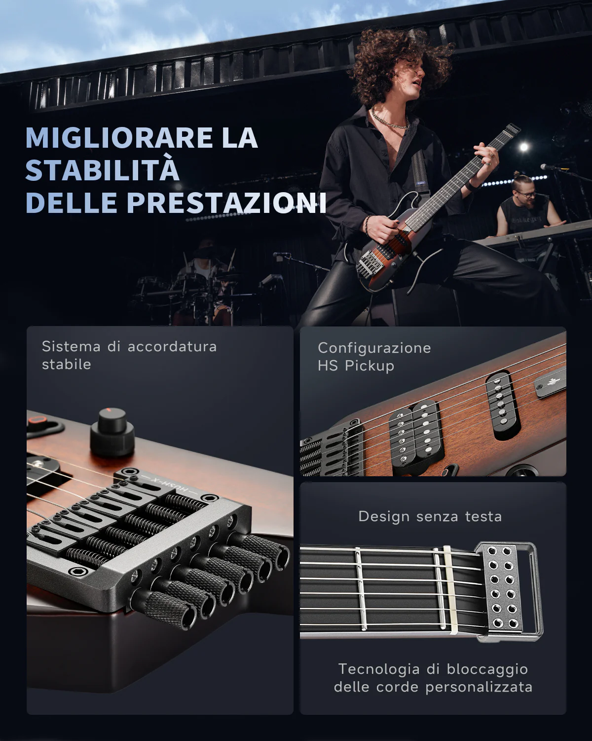 Donner HUSH X Chitarra elettrica da viaggio ultraleggera senza testa - Image 41